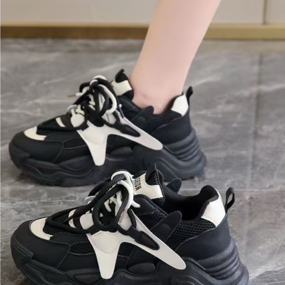 SHEIN Black and White Chunky Sneakers